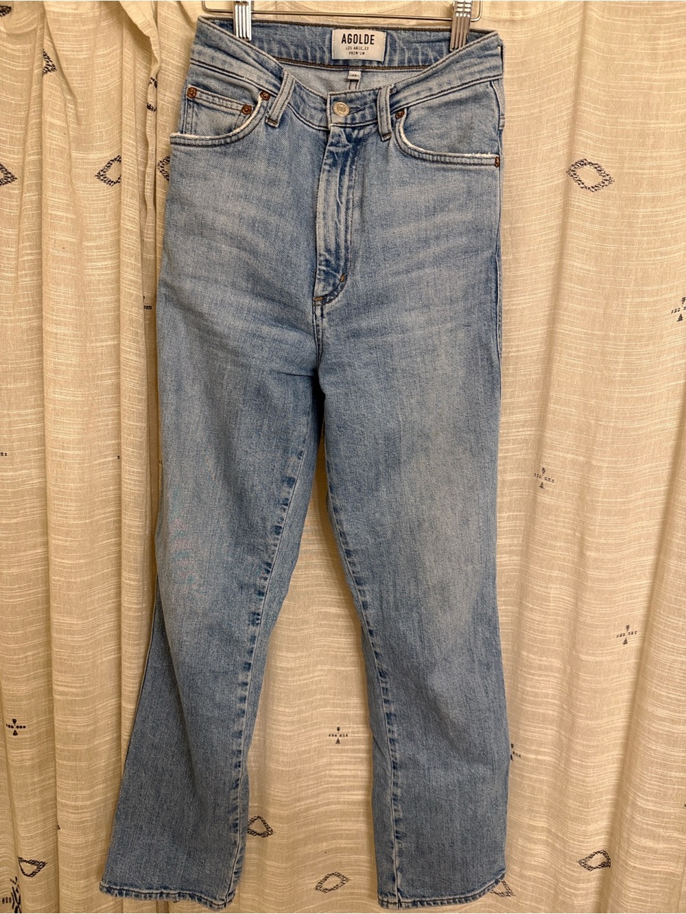 AGOLDE Pinch Waist High Rise Kick Jeans blue straight leg size 23
